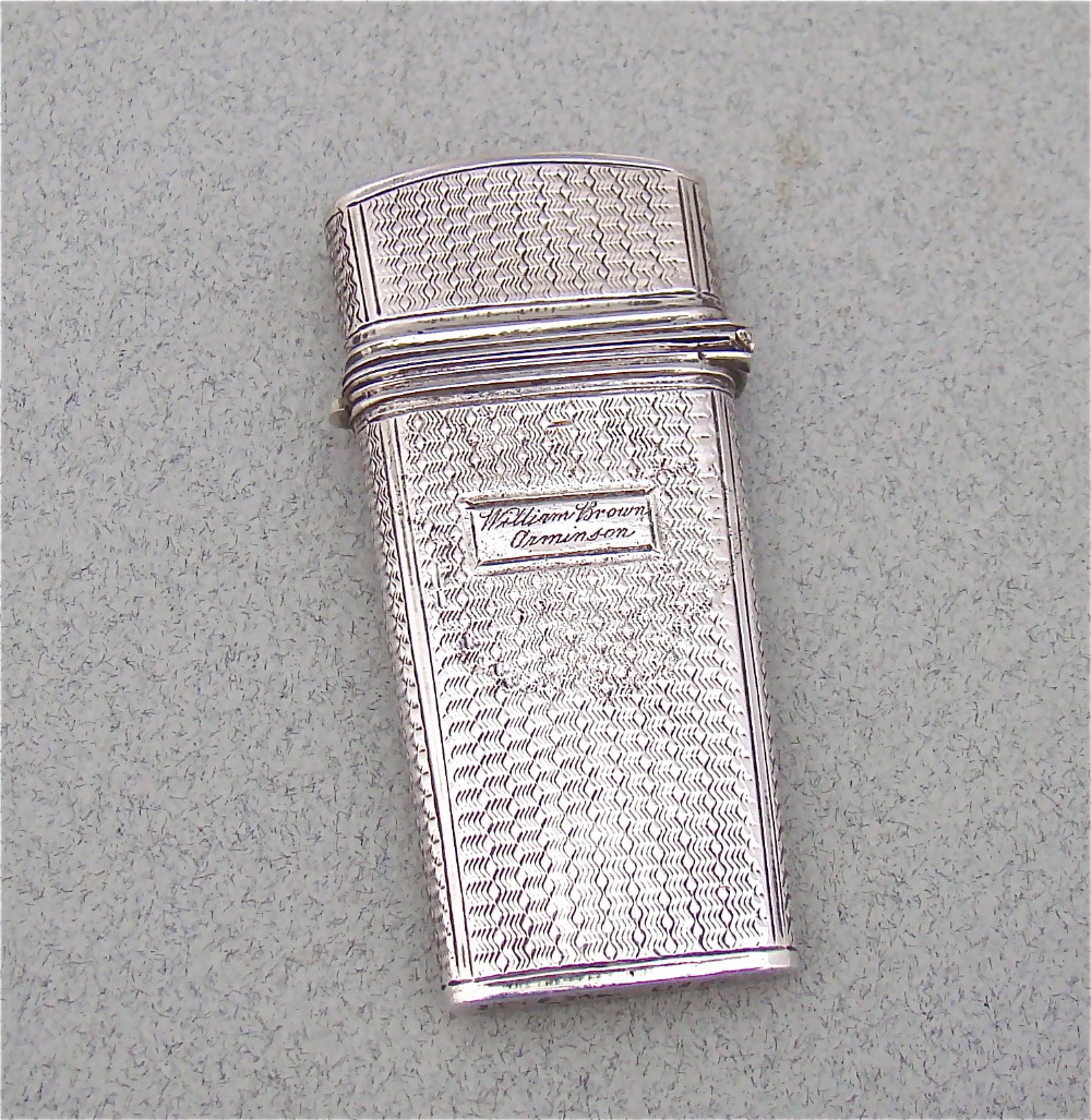 WILLIAM IV SILVER ETUI BY JOSEPH WILLMORE, BIRMINGHAM 1834