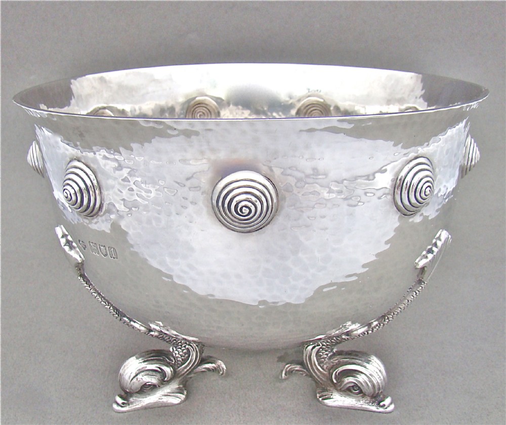 ARTS & CRAFTS SILVER ROSE BOWL BY THE GOLDSMITHS & SILVERSMITHS COMPANY, LONDON 1906