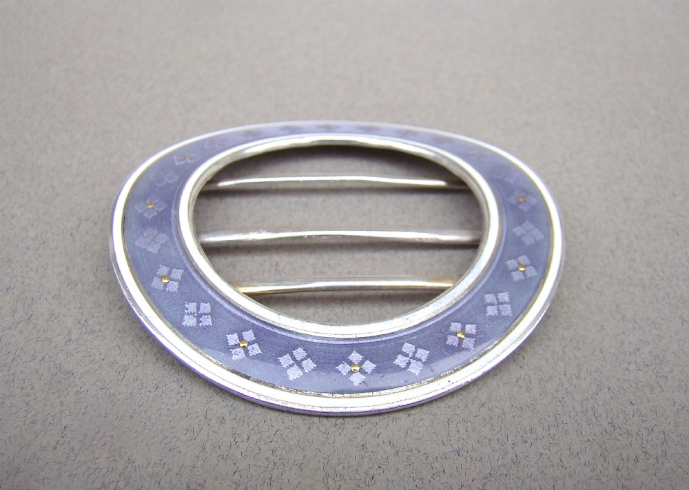 SILVER & GUILLOCHE ENAMEL BELT BUCKLE, CIRCA 1910 View III