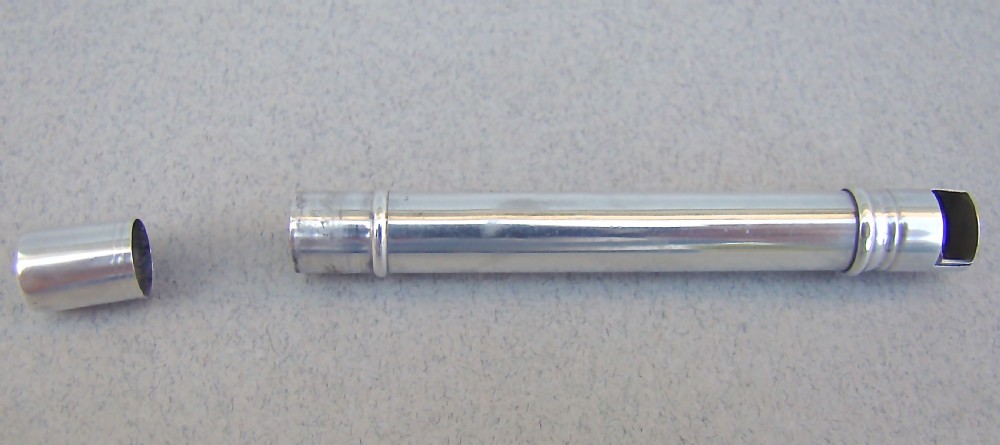 NOVELTY GEORGE V SILVER SACCHARIN DISPENSER  BY WILLIAM VALE & SONS, BIRMINGHAM 1917 View II