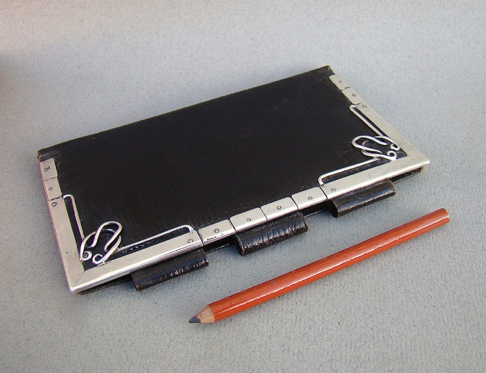 VICTORIAN SILVER MOUNTED SMALL LEATHER WALLET/NOTE BOOK, LONDON 1899
