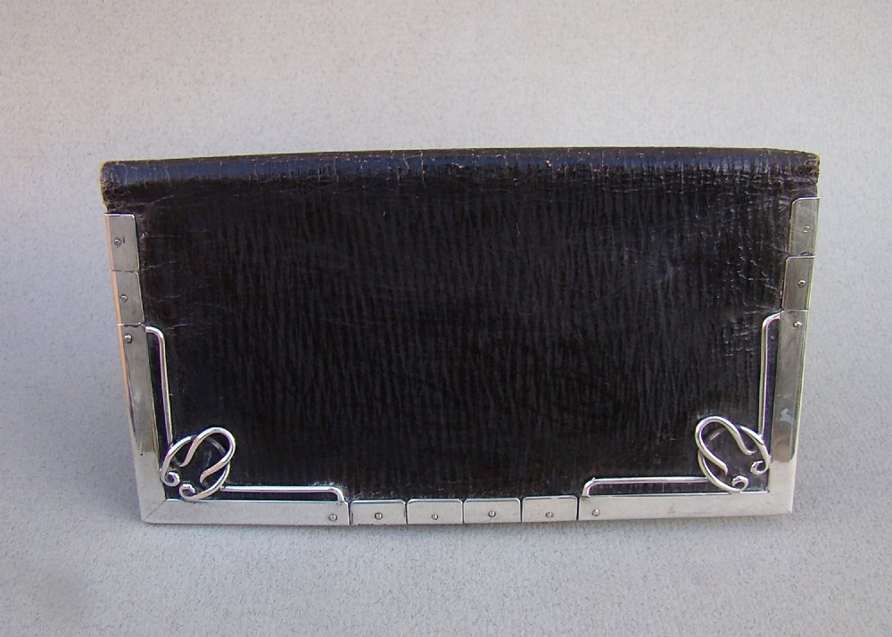 VICTORIAN SILVER MOUNTED SMALL LEATHER WALLET/NOTE BOOK, LONDON 1899
 View V