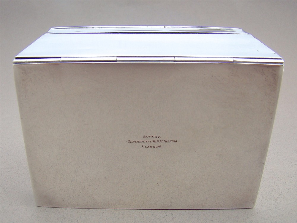 EDWARDIAN SOLID SILVER BRIDGE BOX BY STOKES & IRELAND, CHESTER 1902 View VII