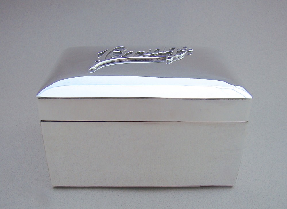 EDWARDIAN SOLID SILVER BRIDGE BOX BY STOKES & IRELAND, CHESTER 1902 View VIII
