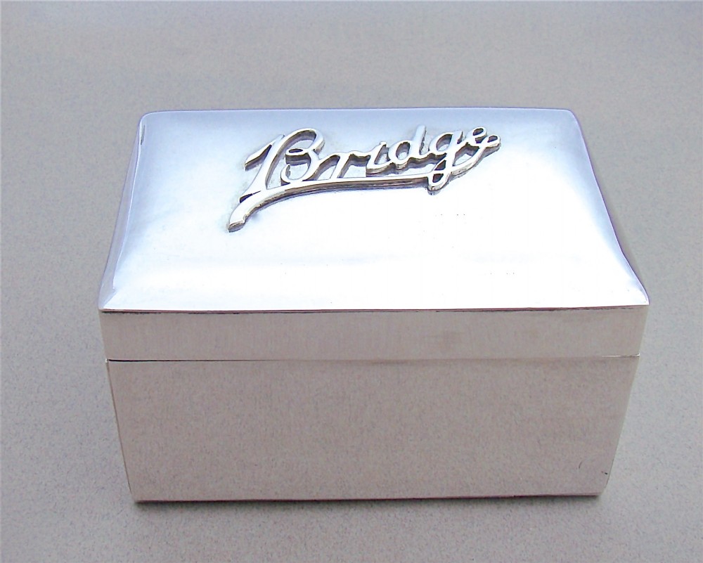 EDWARDIAN SOLID SILVER BRIDGE BOX BY STOKES & IRELAND, CHESTER 1902