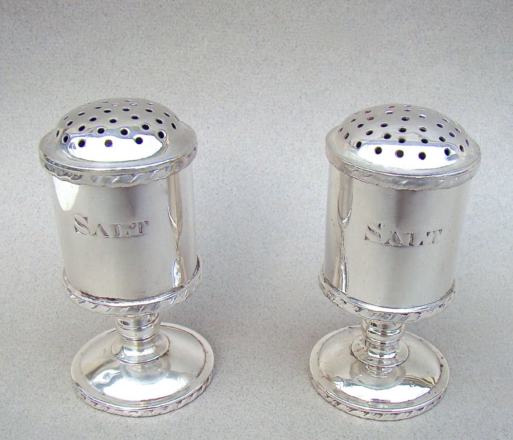 PAIR OF EARLY 19TH CENTURY INDIAN COLONIAL SALT CASTERS, CIRCA 1810