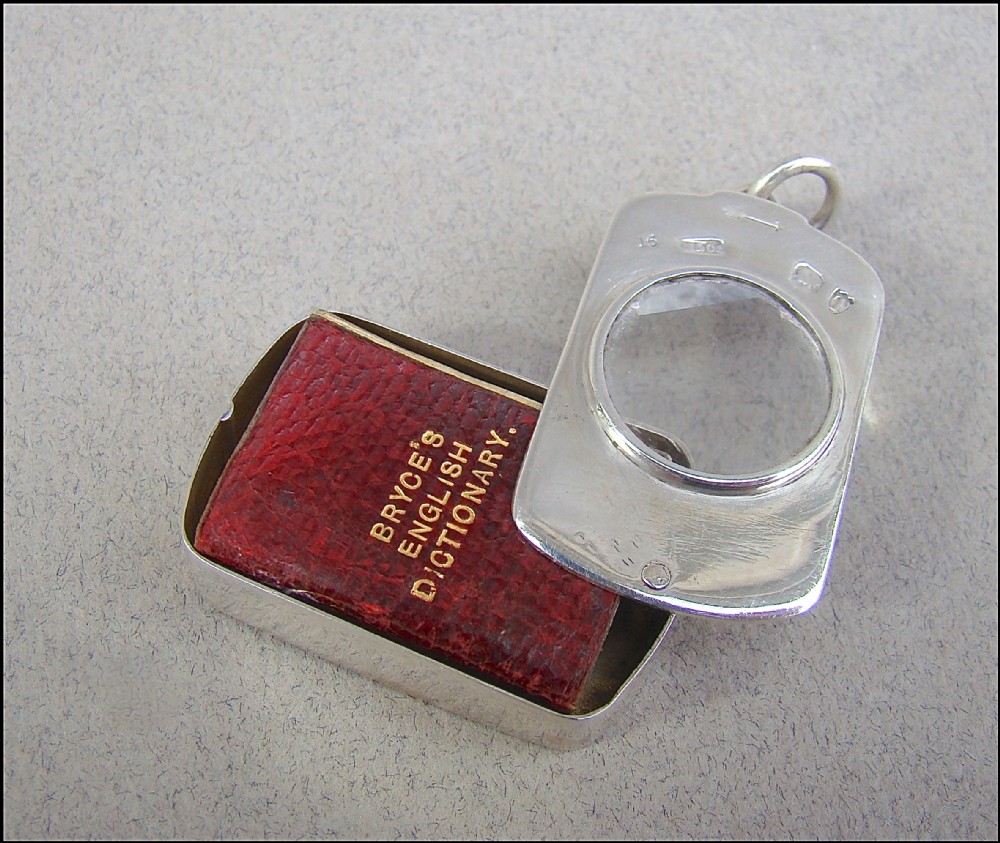 VICTORIAN SILVER MINIATURE DICTIONARY CASE BY SAMPSON MORDAN, LONDON 1894