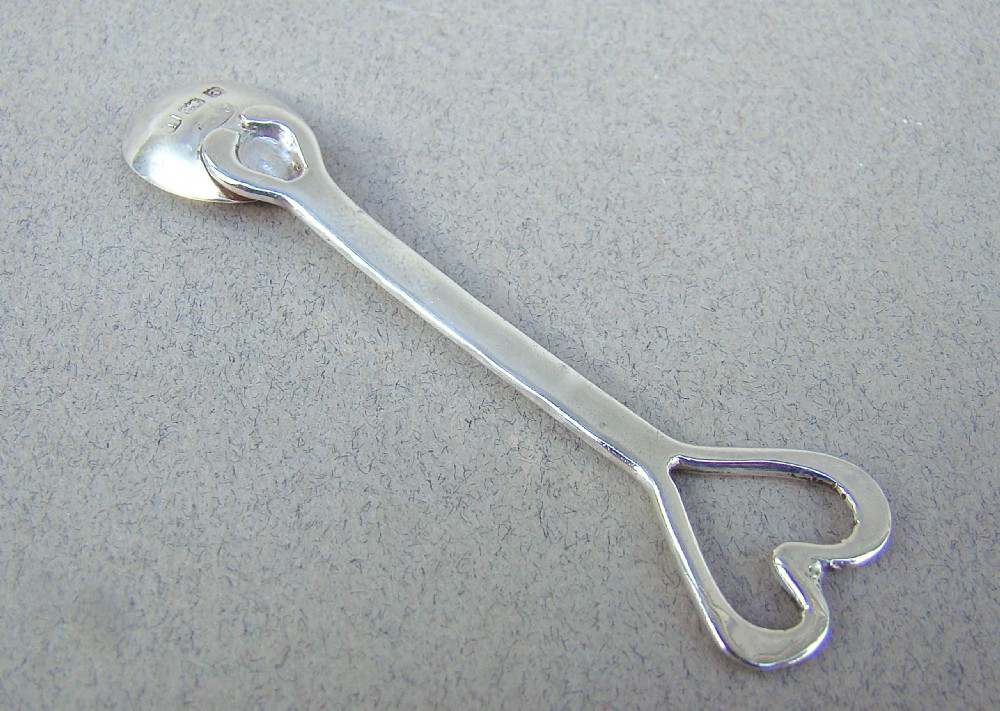 ARTS & CRAFT SILVER SALT SPOON BY A.E. JONES, BIRMINGHAM 1908 View III