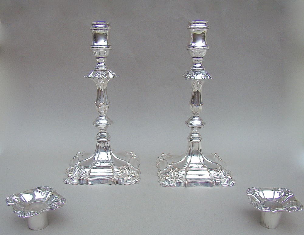 PAIR OF GEORGIAN OLD SHEFFIELD PLATE CANDLESTICKS, CIRCA 1820 View V