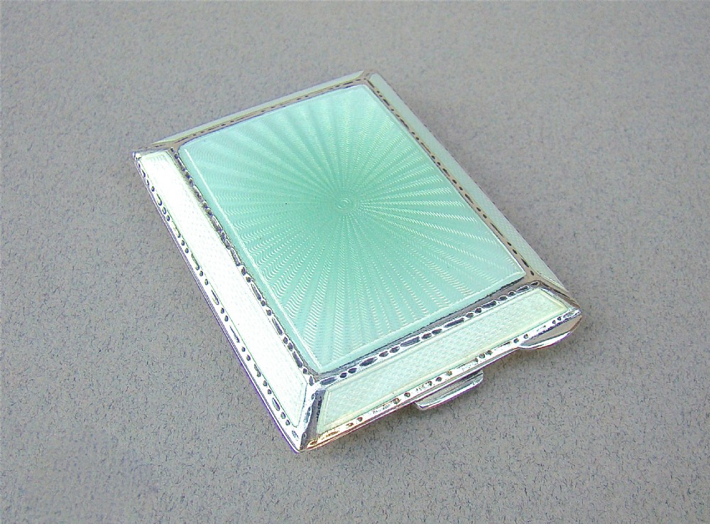 GEORGE VI SILVER & GUILLOCHE ENAMEL MATCH BOX CASE BY WALKER & HALL, CHESTER 1939