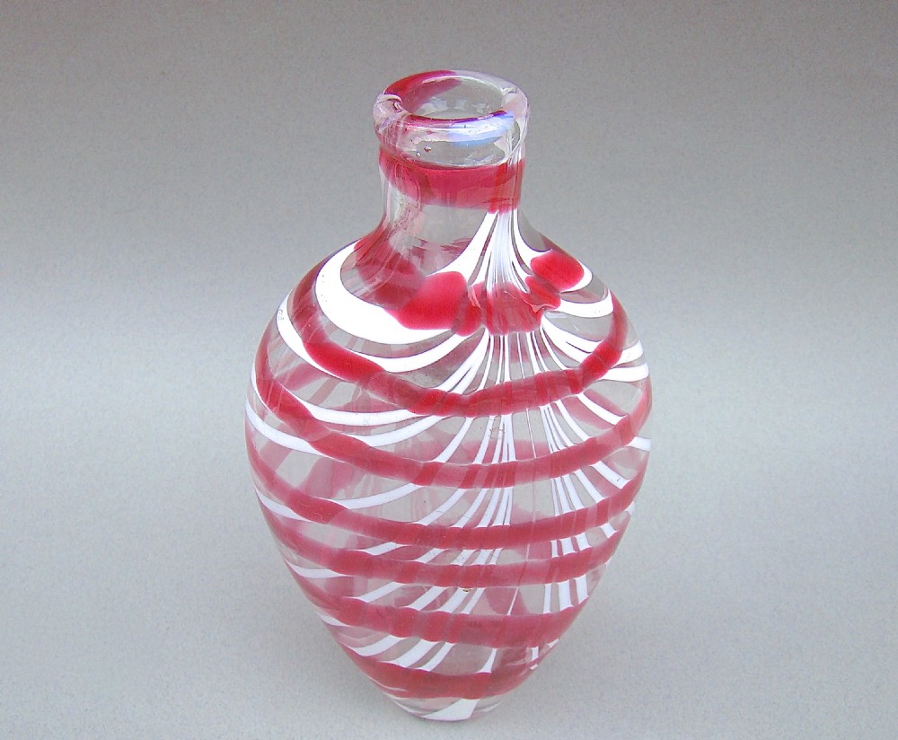EARLY VICTORIAN NAILSEA GLASS FLASK, CIRCA 1840 View II