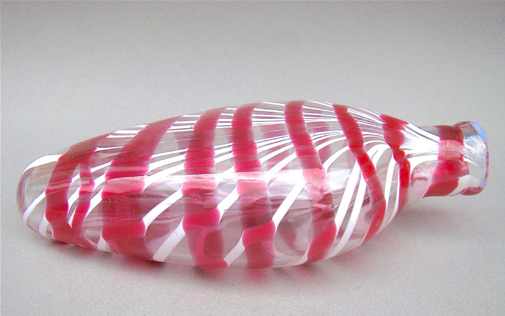 EARLY VICTORIAN NAILSEA GLASS FLASK, CIRCA 1840 View VI