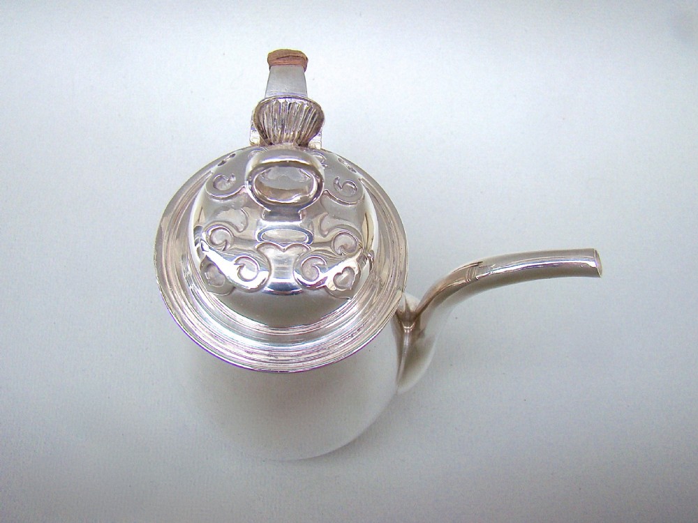 STERLING SILVER BACHELOR CHOCOLATE POT BY HEMING & CO, LONDON 1932 View V