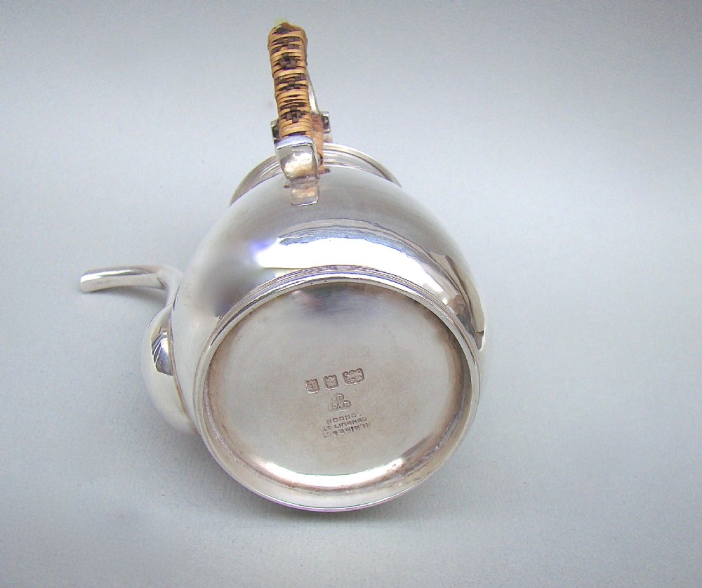 STERLING SILVER BACHELOR CHOCOLATE POT BY HEMING & CO, LONDON 1932 View VII