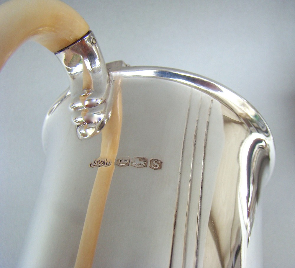 ART DECO SILVER THREE PIECE BACHELOR COFFEE SET BY MAPPIN & WEBB, SHEFFIELD 1935 View IX