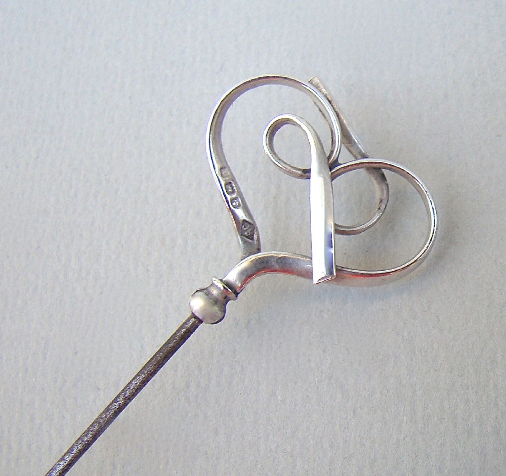EDWARDIAN SOLID SILVER HAT PIN, BIRMINGHAM 1908