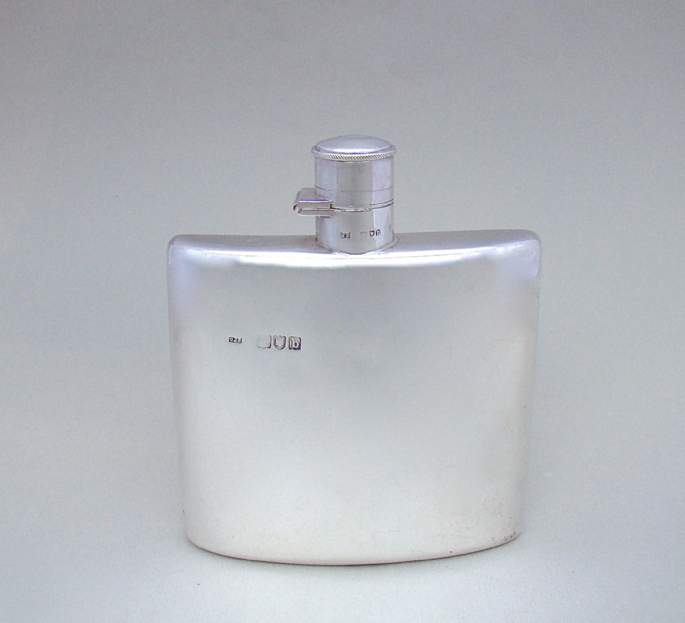 VICTORIAN SILVER WHISKY FLASK BY CYRIL JAMES FROST, LONDON 1897