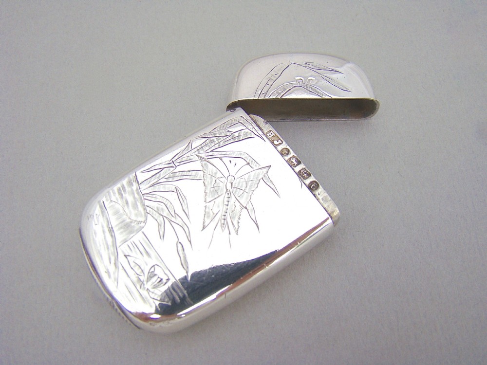 VICTORIAN AESTHETIC MOVEMENT SILVER VESTA CASE BY HOWARD JAMES, BIRMINGHAM 1881 View V