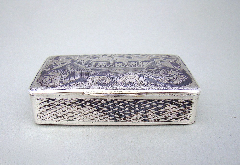 RUSSIAN SILVER AND NIELLO ENAMEL SNUFF BOX BY ALEXANDER FULD, MOSCOW CIRCA 1880 View III