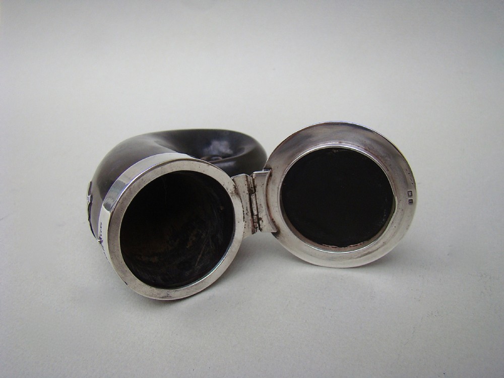 EDWARDIAN SILVER MOUNTED SNUFF MULL BY J GRINSELL & SONS,  BIRMINGHAM 1910 View V