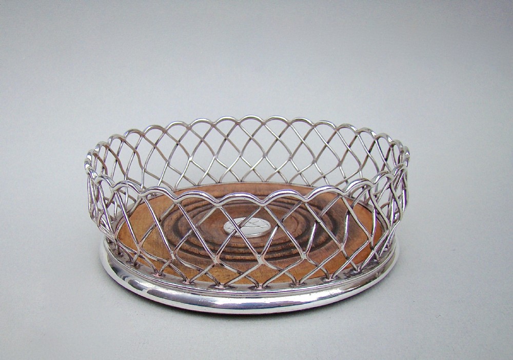 GEORGIAN OLD SHEFFIELD PLATE WIREWORK WINE COASTER, CIRCA 1795
