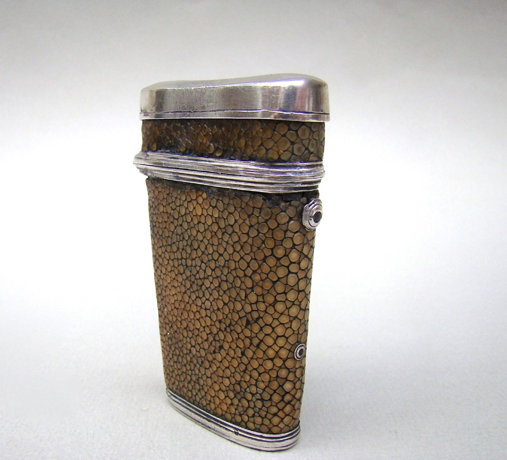 GEORGIAN SILVER SHAGREEN LANCET CASE COMPLE WITH ORIGINAL LANCETS, CIRCA 1770