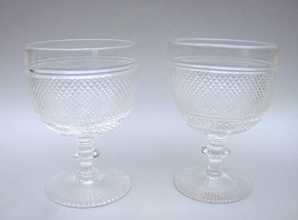 GOOD PAIR OF MID 19TH CENTURY CUT GLASS RUMMERS, CIRCA 1850 View III