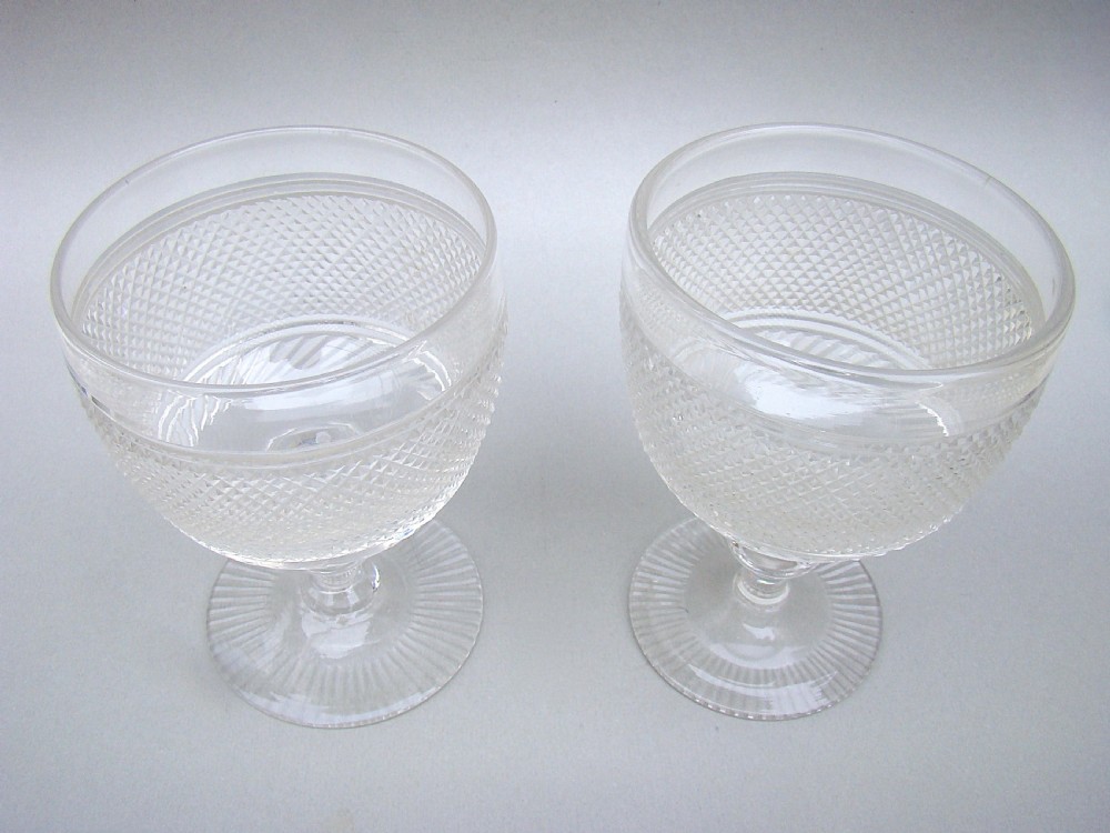 GOOD PAIR OF MID 19TH CENTURY CUT GLASS RUMMERS, CIRCA 1850 View II