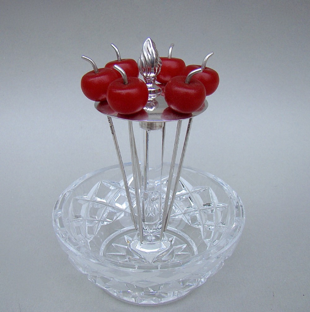 RARE SET OF SIX ART DECO SILVER 