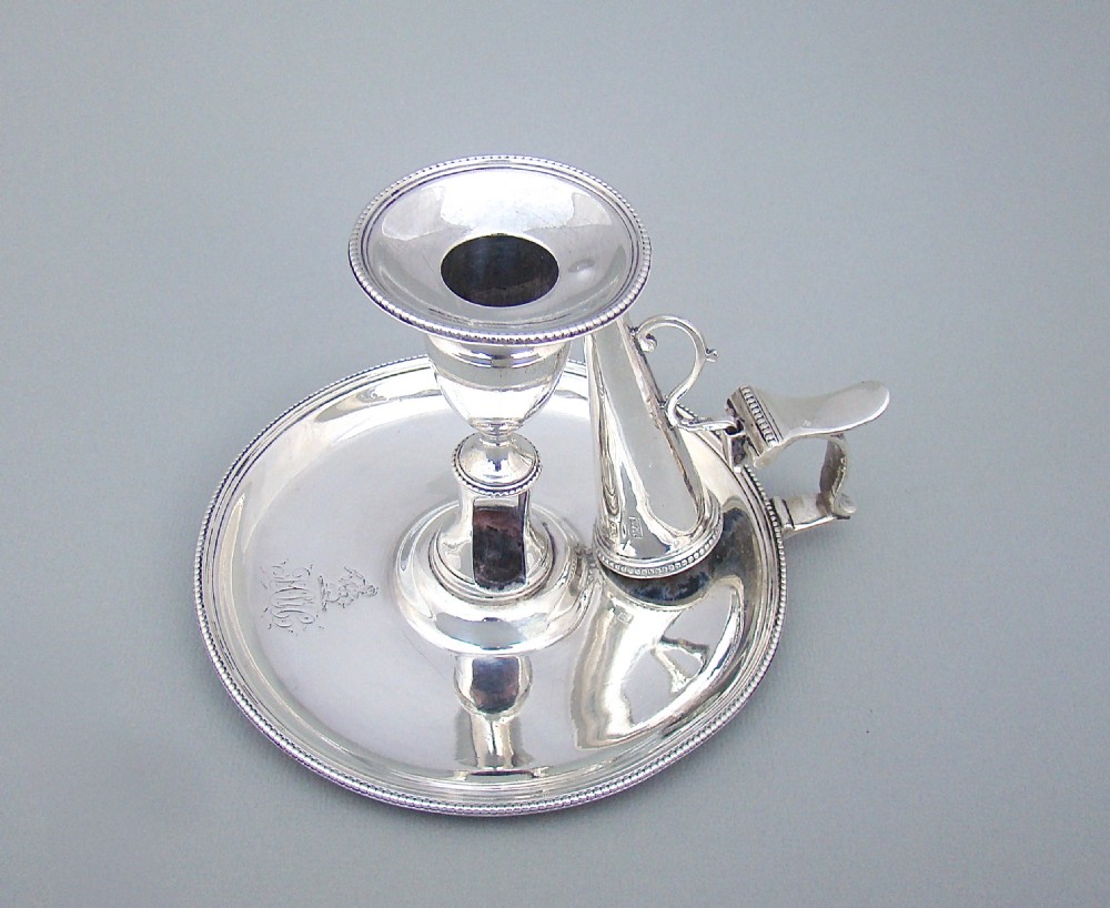 FINE GEORGIAN SILVER CHAMBERSTICK BY WILLIAM ABDY II, LONDON 1794 View III