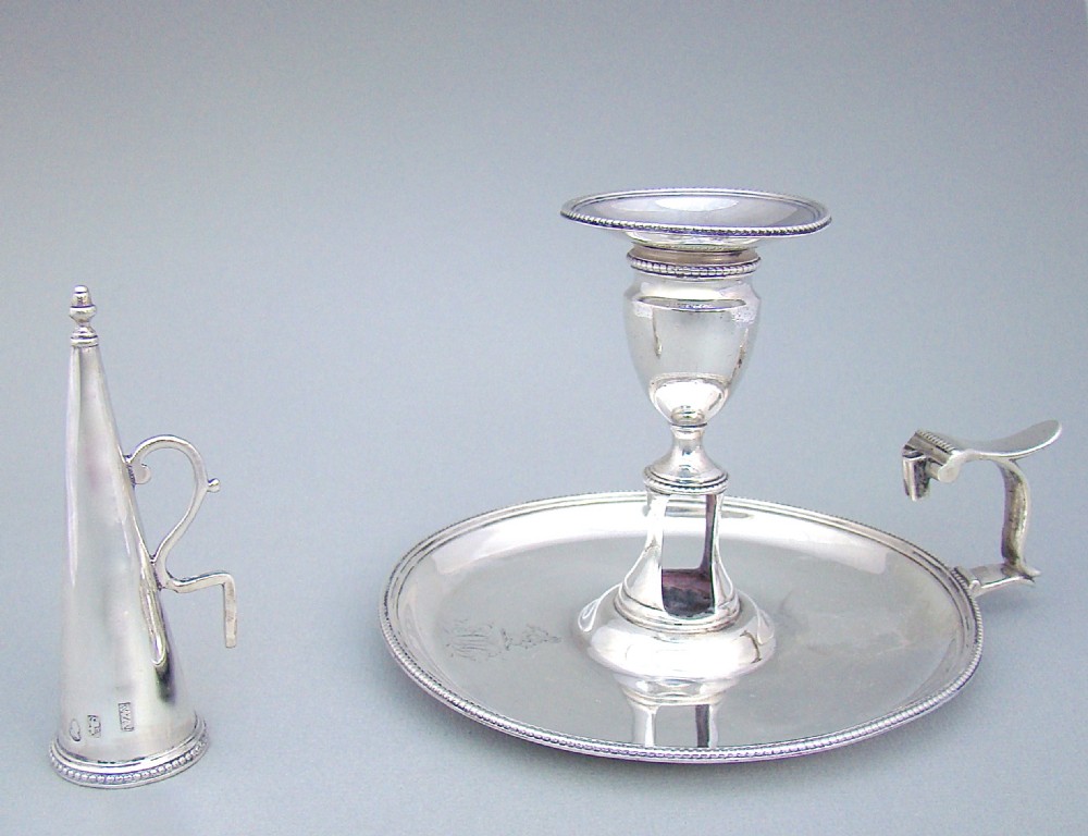 FINE GEORGIAN SILVER CHAMBERSTICK BY WILLIAM ABDY II, LONDON 1794 View IV