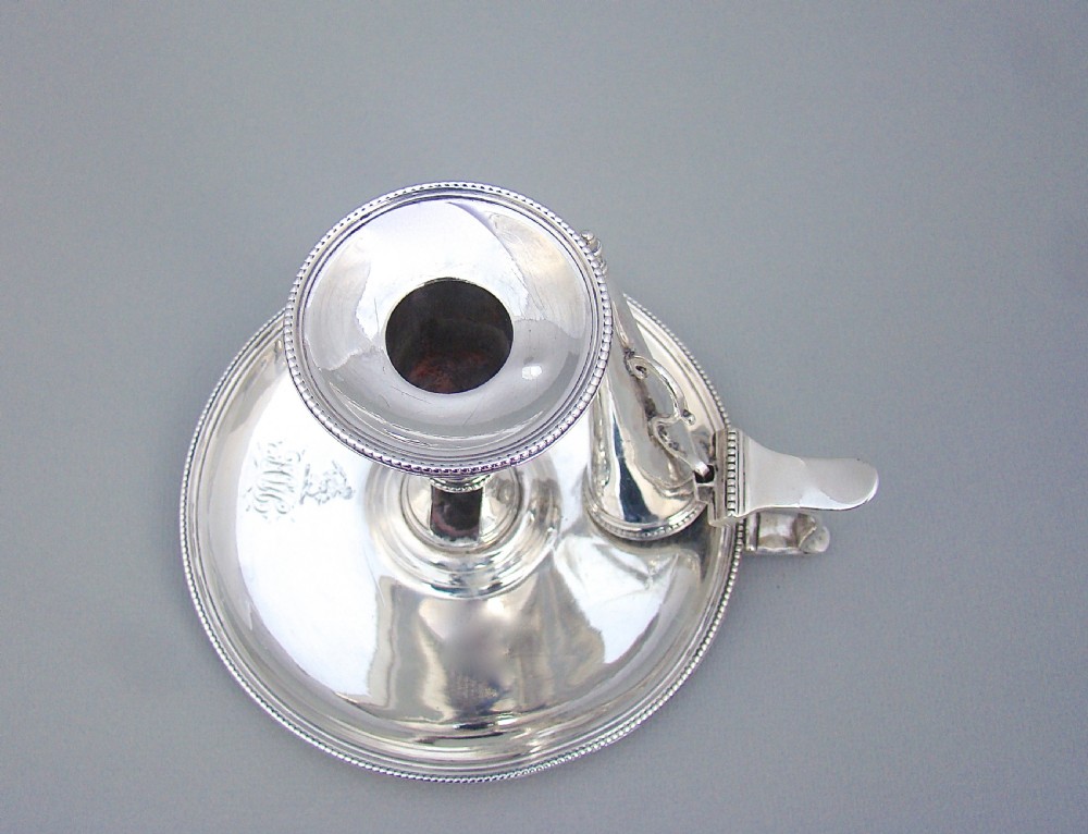 FINE GEORGIAN SILVER CHAMBERSTICK BY WILLIAM ABDY II, LONDON 1794 View V