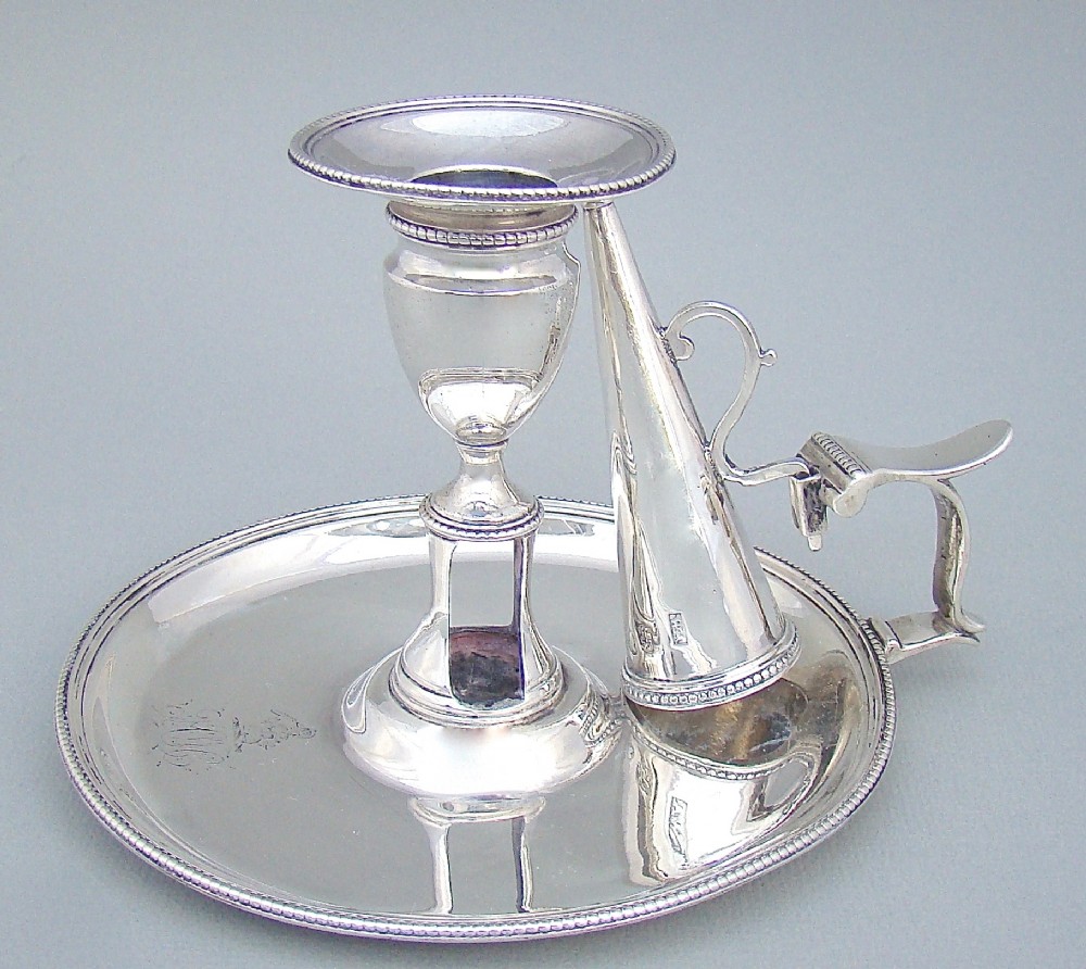 FINE GEORGIAN SILVER CHAMBERSTICK BY WILLIAM ABDY II, LONDON 1794