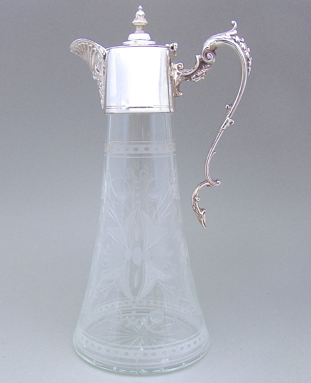 VICTORIAN SILVER PLATED CLARET JUG, CIRCA 1890