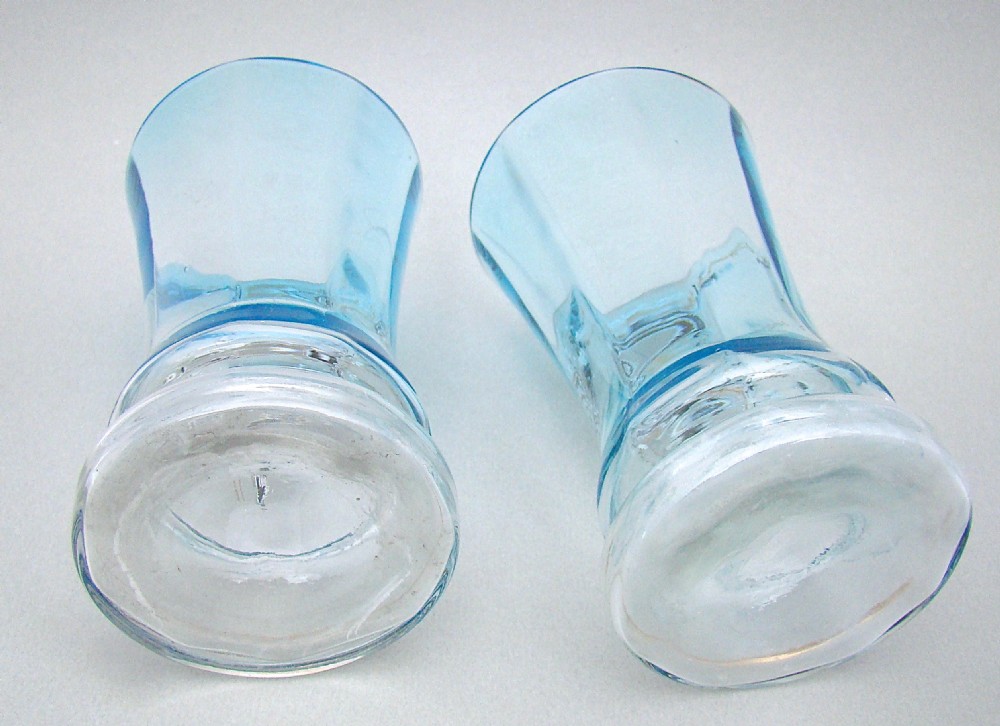 PAIR OF VICTORIAN ENAMELLED PALE TURQUOISE GLASS VASES, CIRCA 1890 View VI