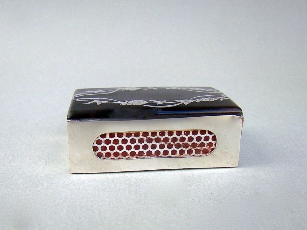 ART DECO SILVER & PIQUE TORTOISESHELL MATCH BOX COVER BY S. BLANCKENSEE & SONS, BIRMINGHAM 1936 View IV