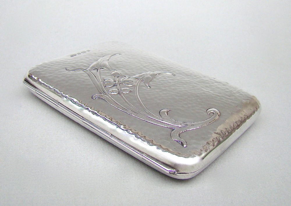 RARE SILVER ARTS & CRAFT MOVEMENT CARD CASE & AIDE MEMOIRE BY DEAKIN & FRANCIS, BIRMINGHAM 1901 View IV