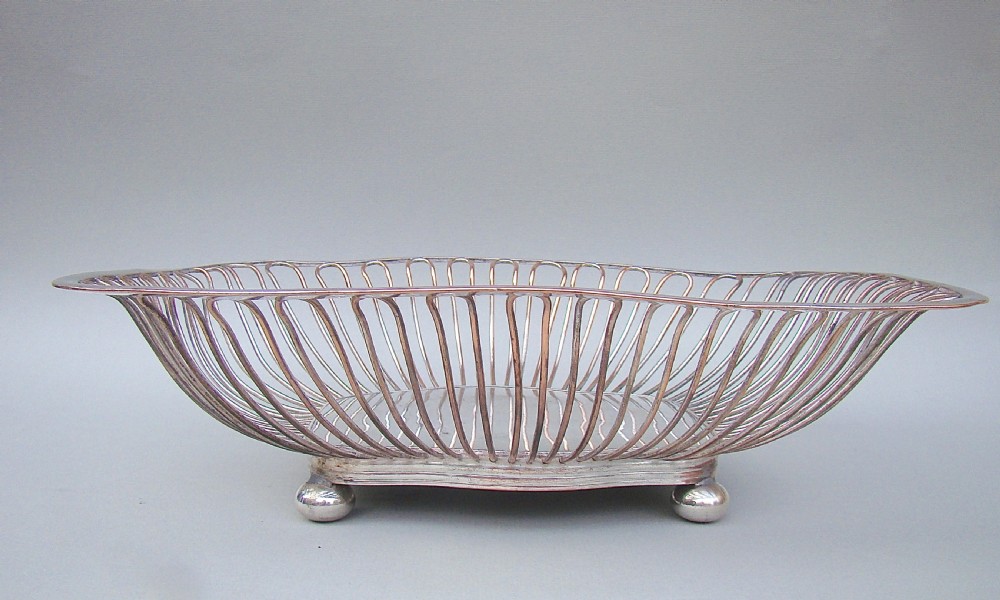 GEORGIAN OLD SHEFFIELD PLATE WIREWORK BREAD BASKET, CIRCA 1800 View II