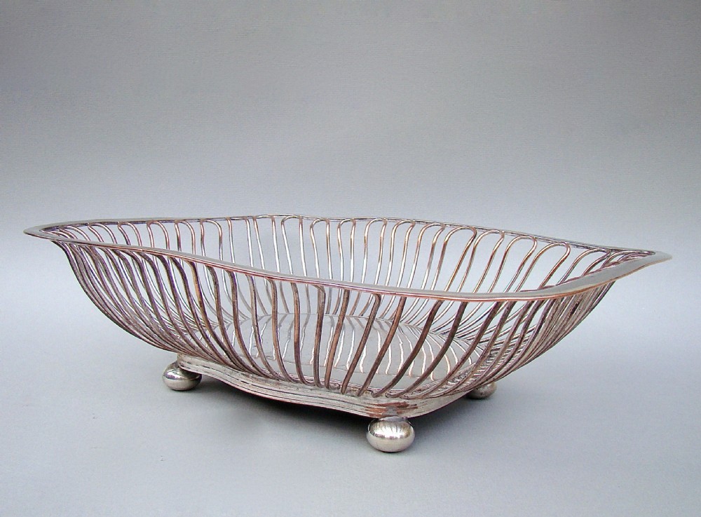 GEORGIAN OLD SHEFFIELD PLATE WIREWORK BREAD BASKET, CIRCA 1800 View III
