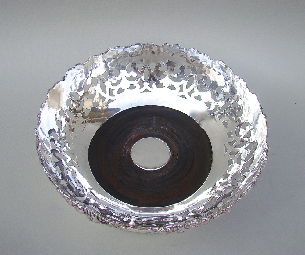 VICTORIAN SILVER PLATED PIERCED WINE COASTER, CIRCA 1890 View II