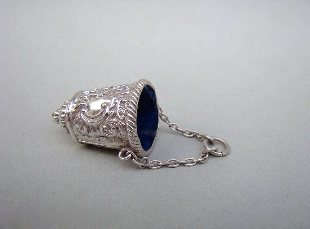 RARE VICTORIAN SILVER THIMBLE BUCKET BY LIONEL SPIERS, BIRMINGHAM 1888 View II