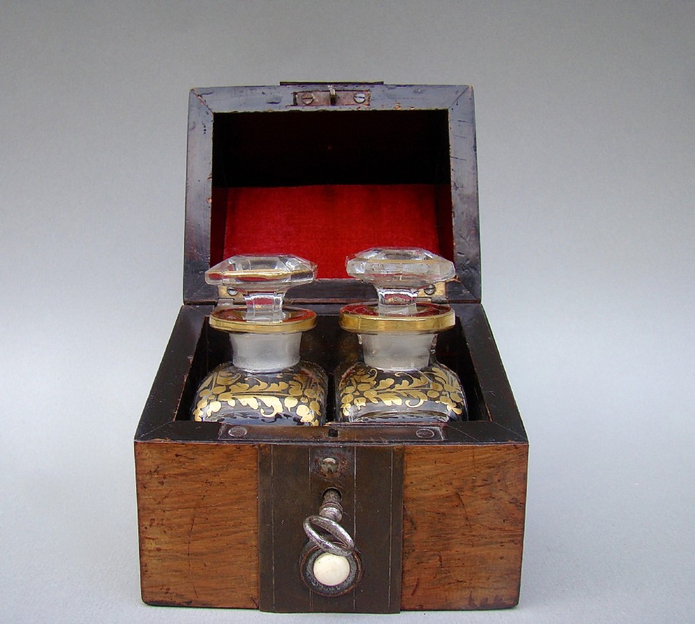 19TH C. FRENCH TRAVELLING SCENT BOTTLE CASKET, CIRCA 1870