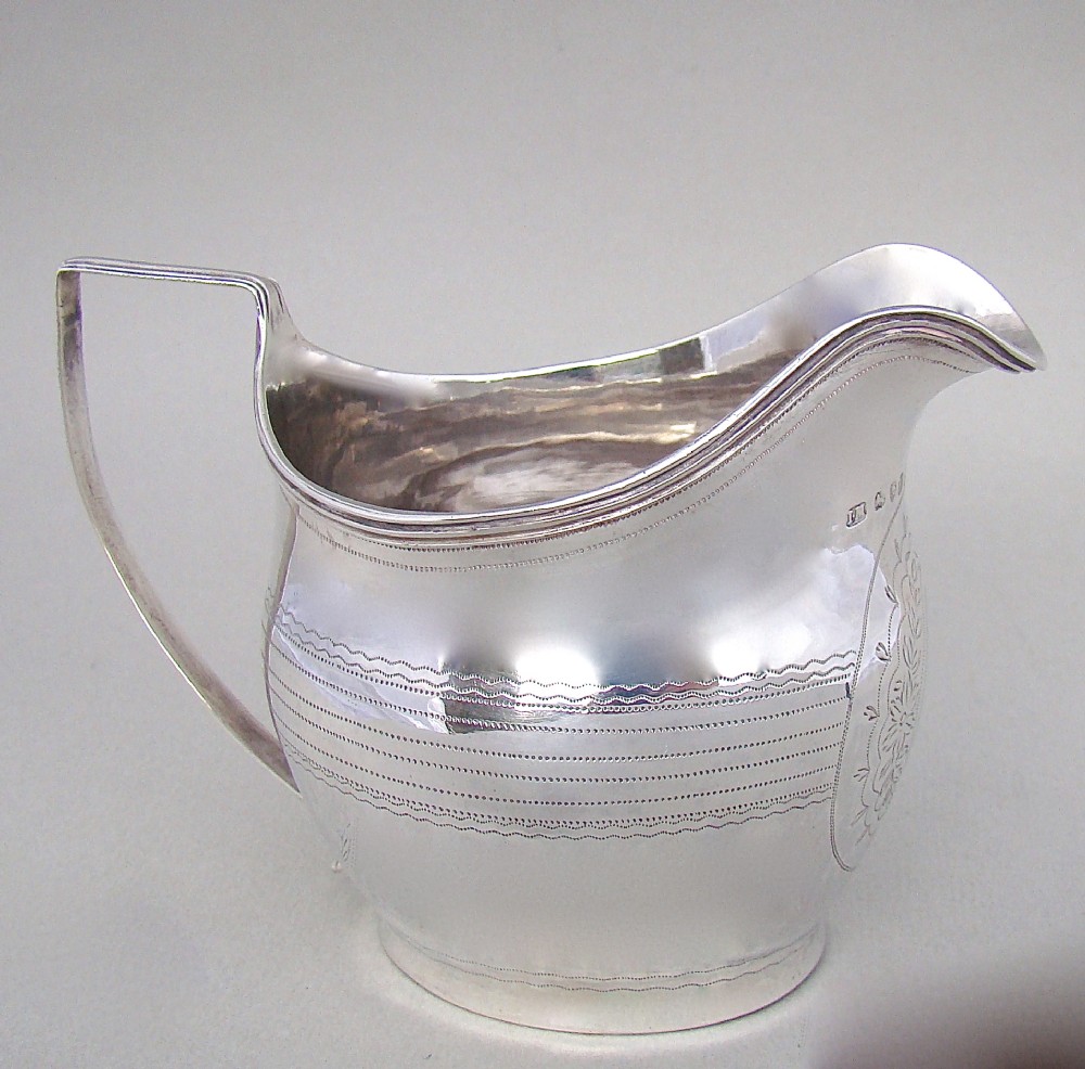 GEORGIAN  SILVER CREAM JUG BY JOHN MERRY, LONDON 1805