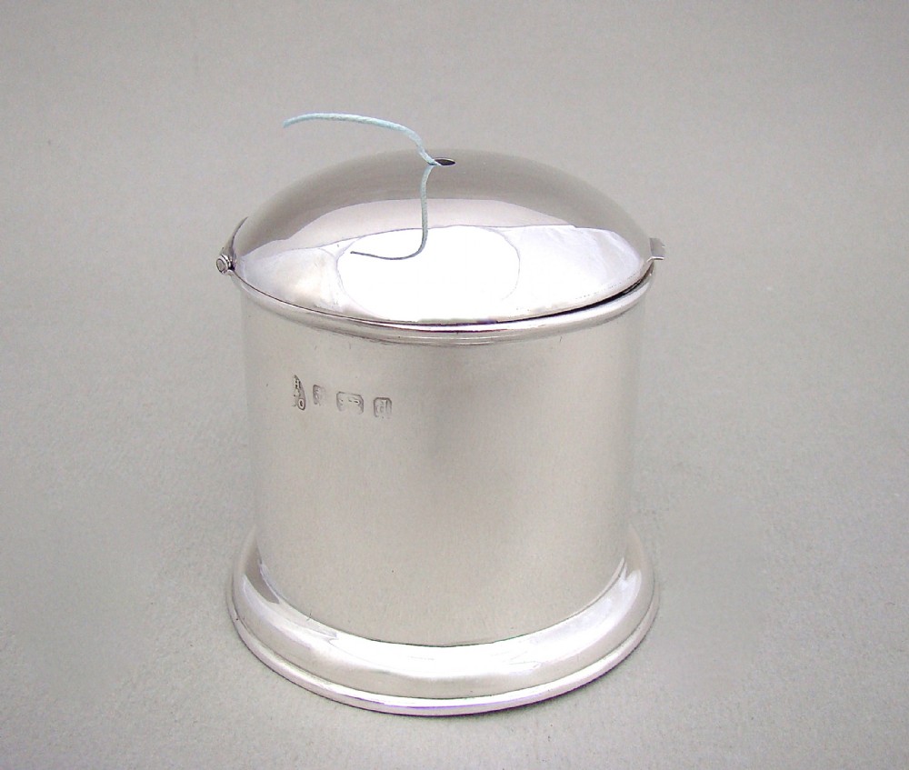 RARE EDWARDIAN SILVER STRING BOX BY HAMILTON & CO, BIRMINGHAM 1903