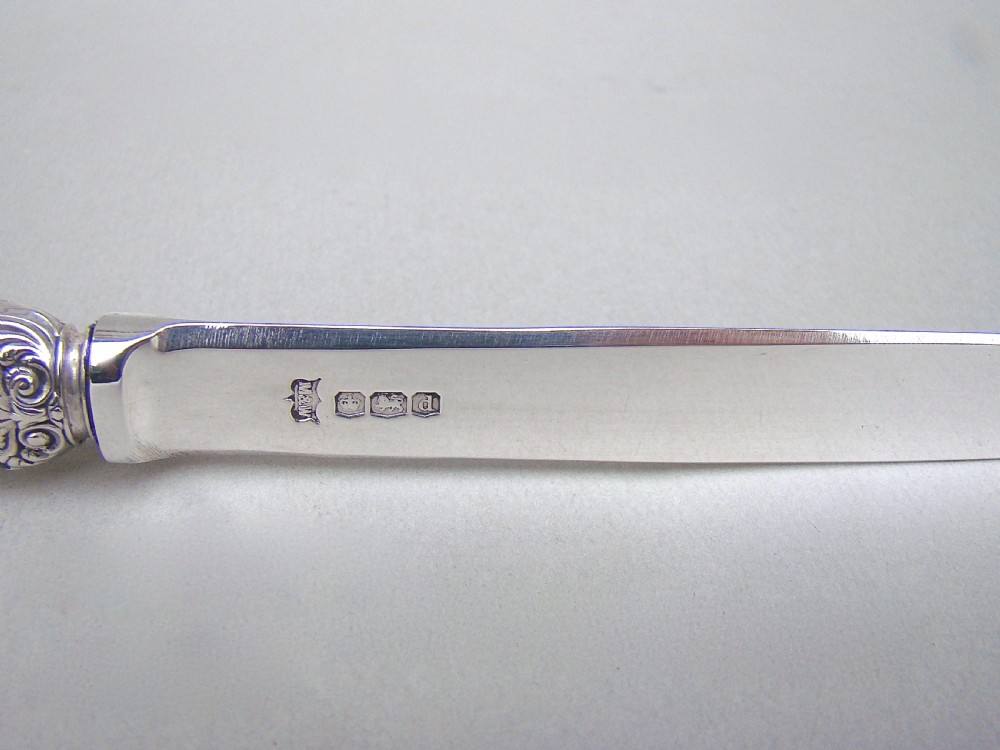 FABULOUS ART DECO SILVER AND DUAL COLOUR GUILLOCHE ENAMEL LETTER OPENER BY MAPPIN & WEBB, SHEFFIELD 1921 View V