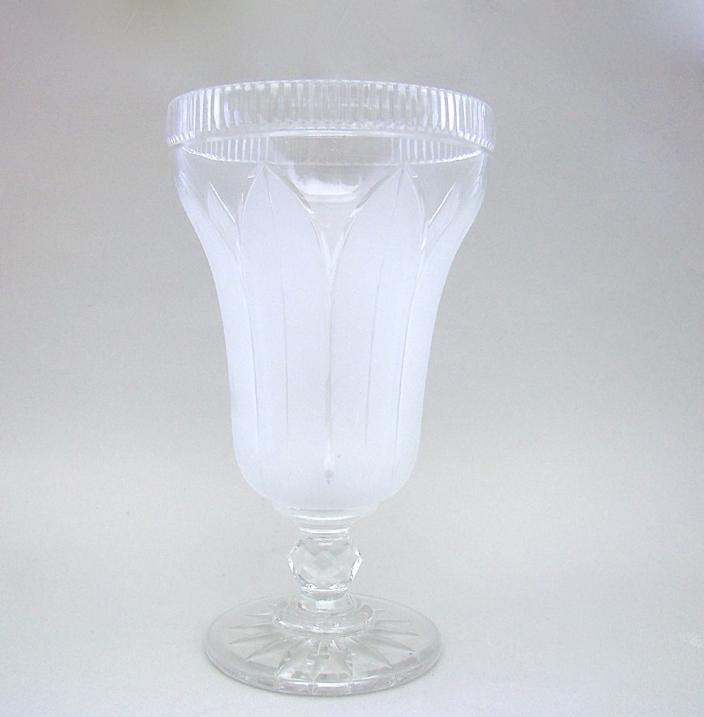 VICTORIAN FROSTED GLASS CELERY VASE, CIRCA 1870