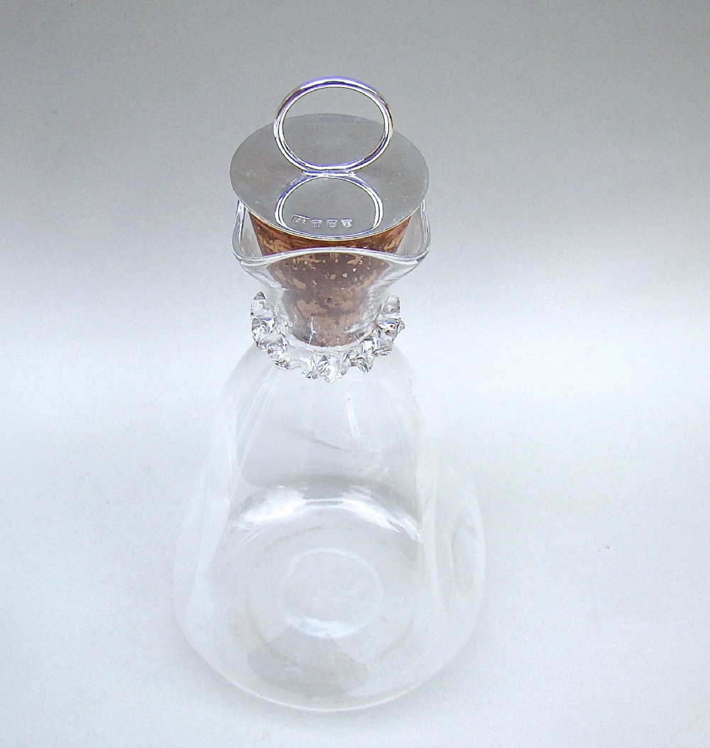 UNUSUAL SCOTTISH SILVER LIDDED DECANTER BY HAMILTON & INCHES, EDINBURGH 1928