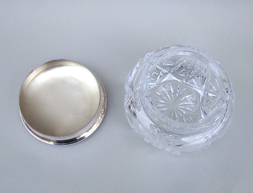  LARGE ART DECO SILVER & GUILLOCHE ENAMEL DRESSING TABLE JAR BY THE ADIE BROTHERS, BIRMINGHAM 1927 View IV