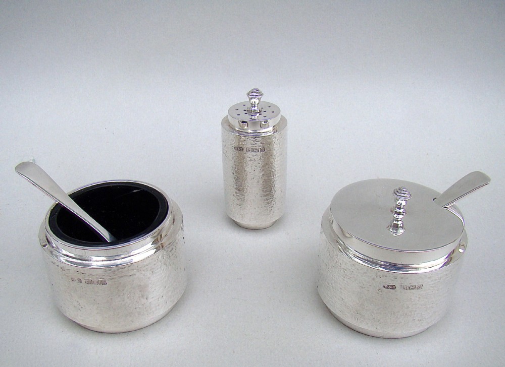 MID CENTURY SILVER THREE PIECE 
