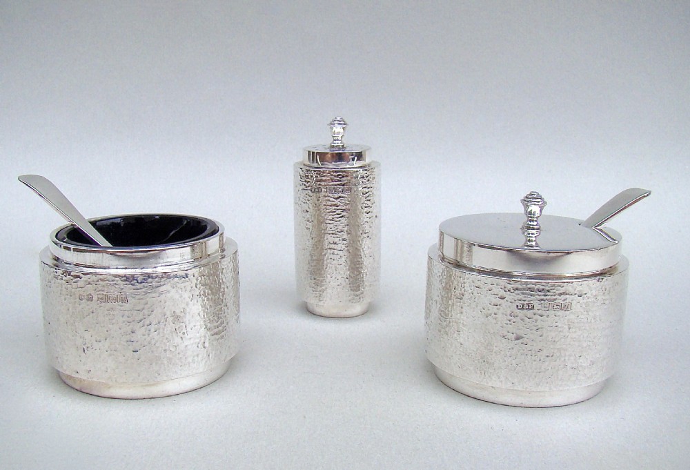 MID CENTURY SILVER THREE PIECE 
